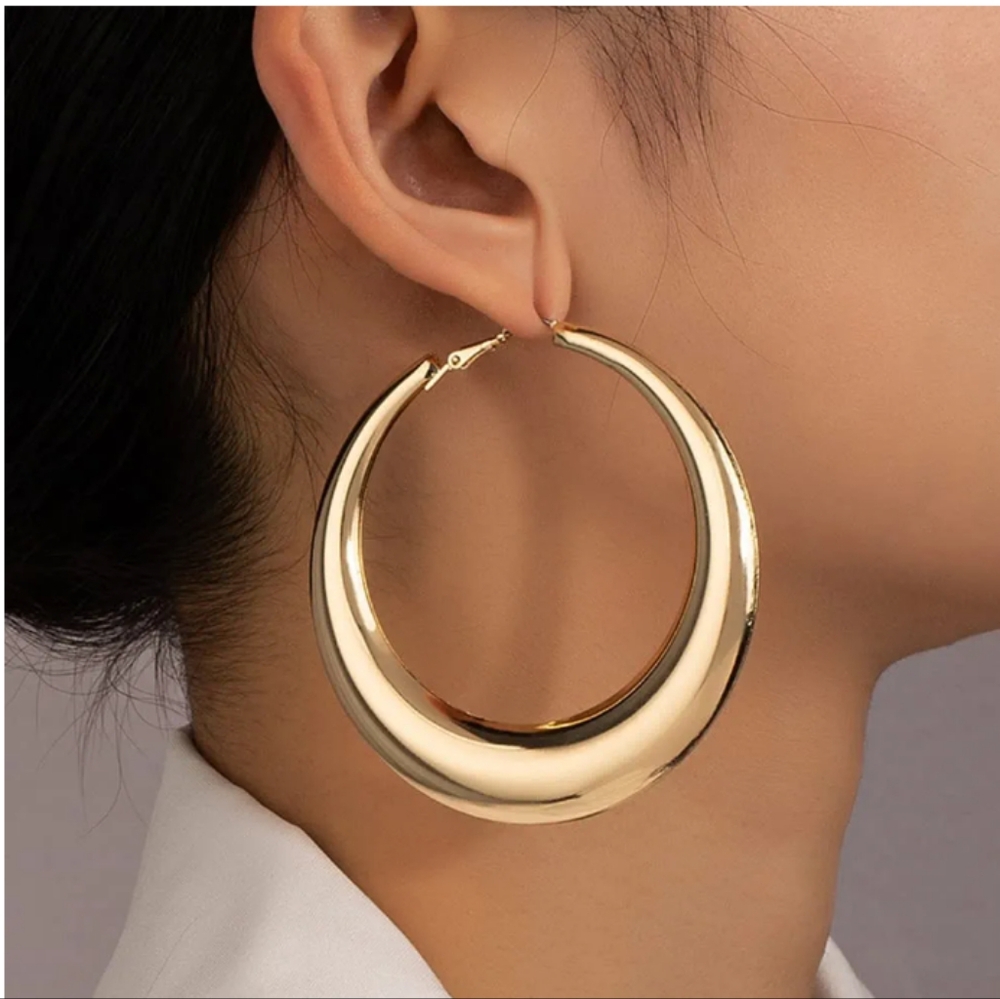 NWT Bohemian Gold Hoop Earrings.